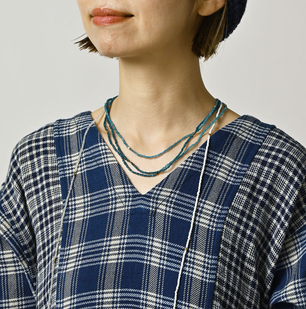 45R Ai Indigo Flannel Mix Patchwork Dress