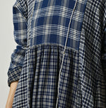 45R Ai Indigo Flannel Mix Patchwork Dress