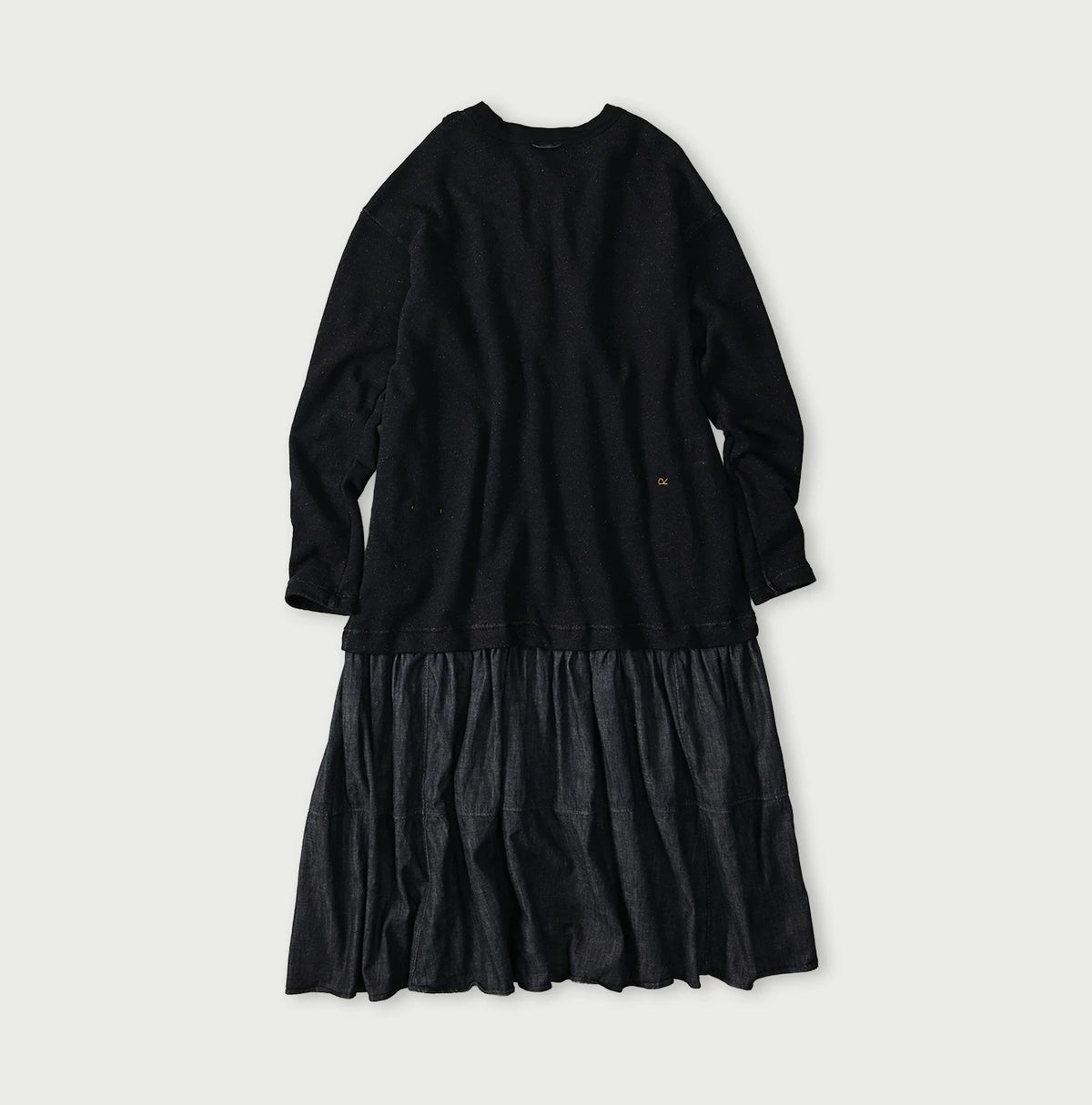45R Indigo Cotton Fleece x Denim Dress