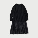 45R Indigo Cotton Fleece x Denim Dress