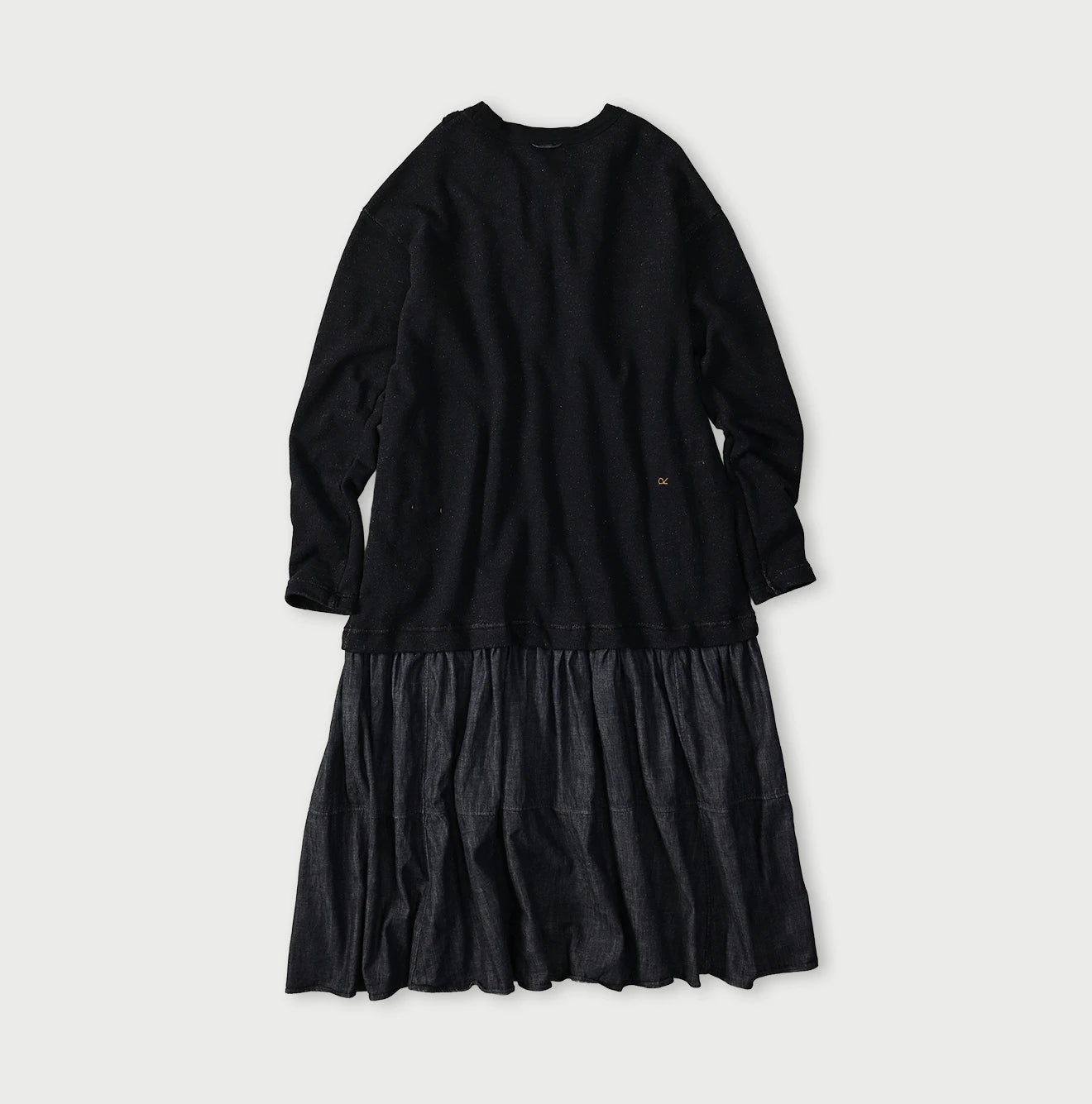 45R Indigo Cotton Fleece x Denim Dress - Image 13