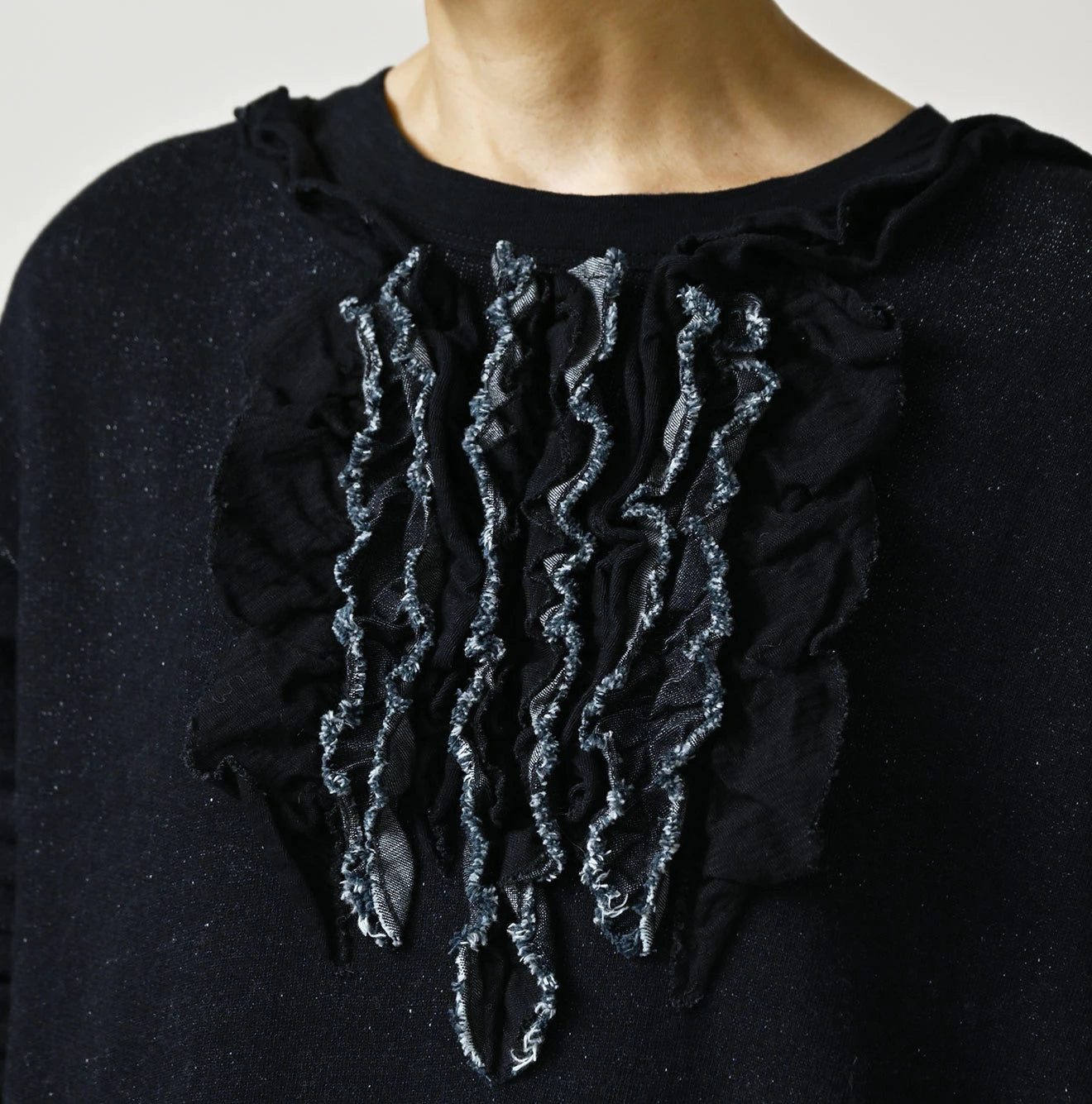 45R Indigo Cotton Fleece x Denim Dress - Image 7