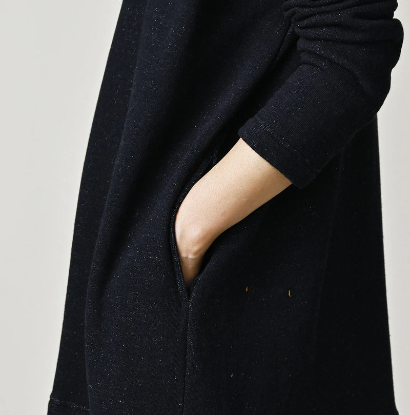 45R Indigo Cotton Fleece x Denim Dress - Image 8
