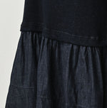 45R Indigo Cotton Fleece x Denim Dress