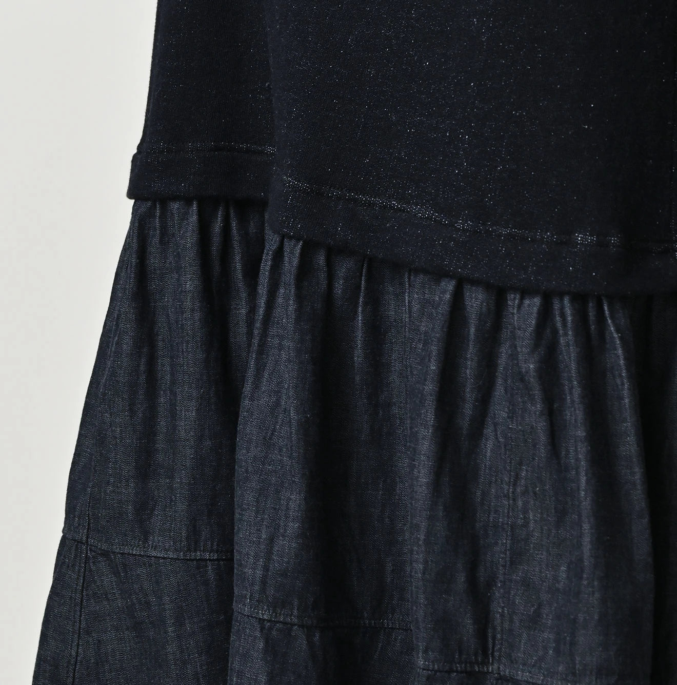 45R Indigo Cotton Fleece x Denim Dress - Image 9
