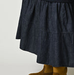 45R Indigo Cotton Fleece x Denim Dress