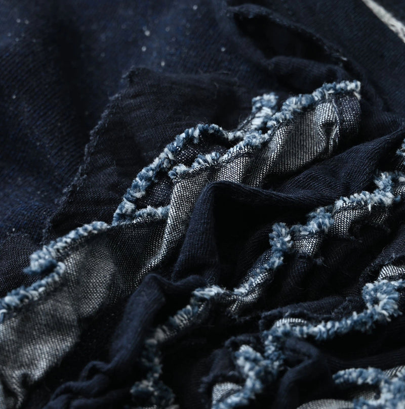 45R Indigo Cotton Fleece x Denim Dress - Image 15