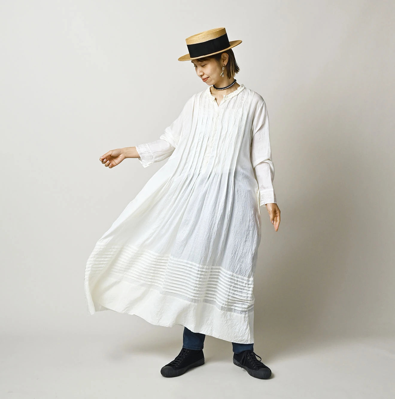 45R Silk Pintuck Dress - Image 2