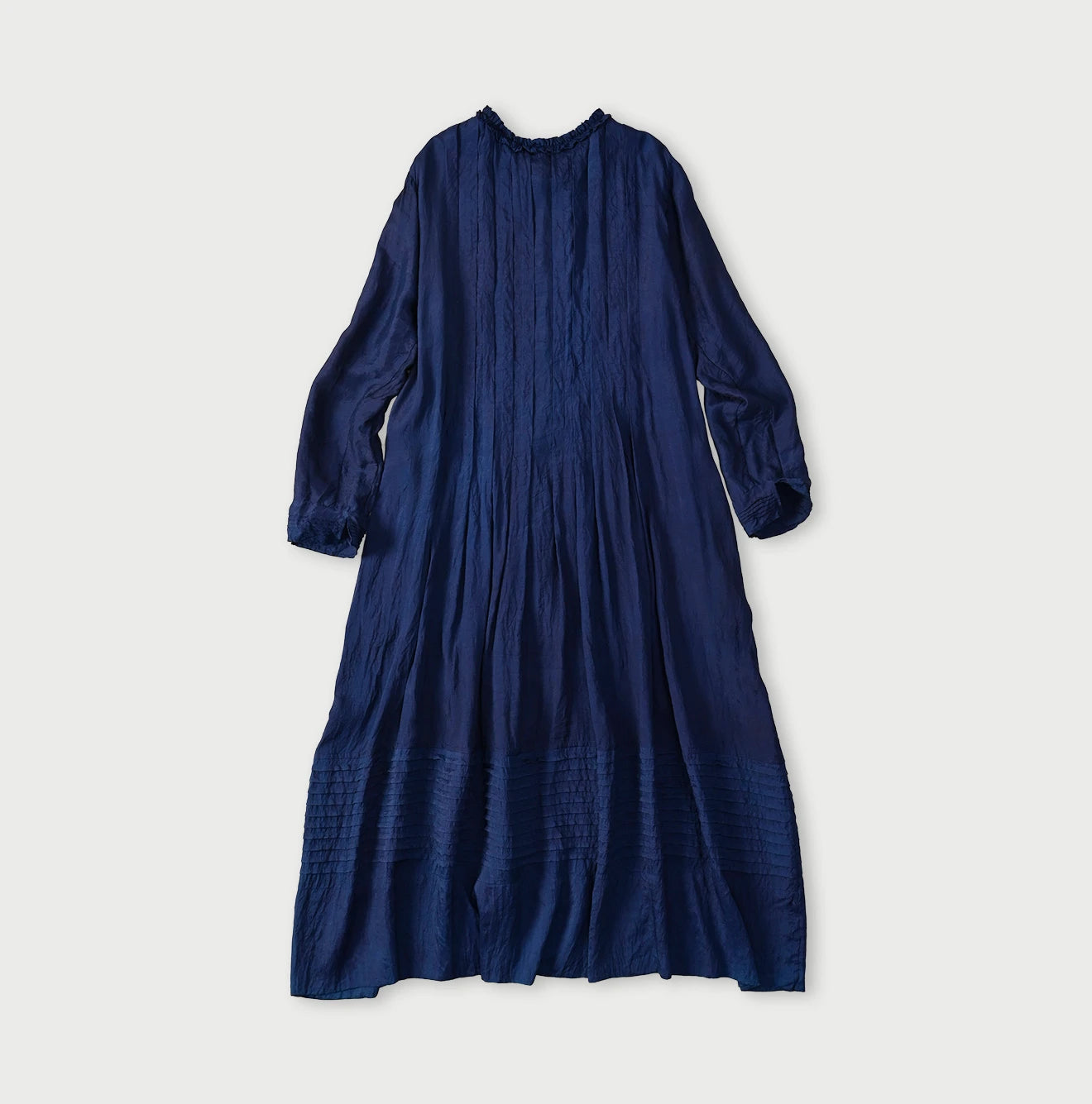 Ai Indigo Silk Pintuck Dress - Image 11
