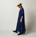 Ai Indigo Silk Pintuck Dress