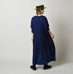 Ai Indigo Silk Pintuck Dress
