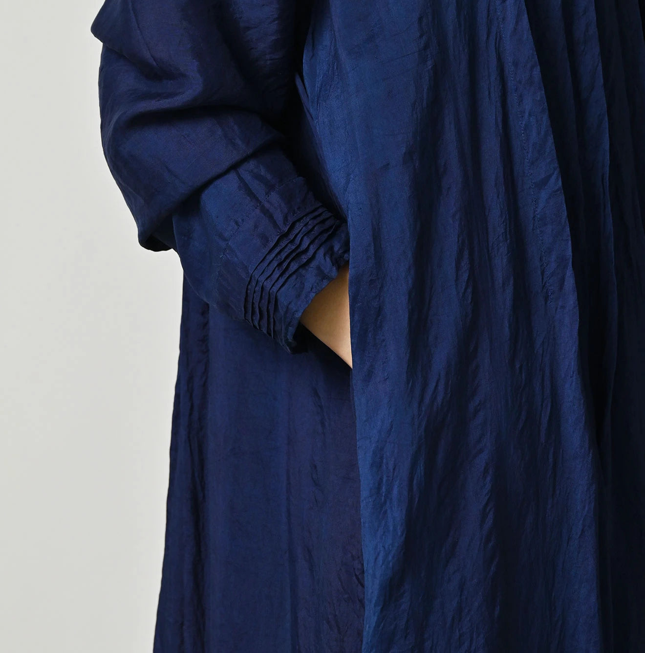 45R Ai Indigo Silk Pintuck Dress - Image 8