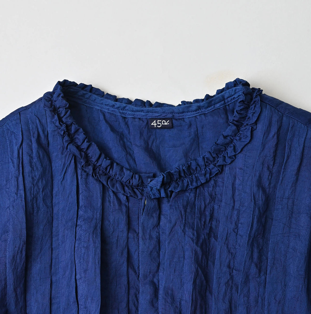 45R Ai Indigo Silk Pintuck Dress