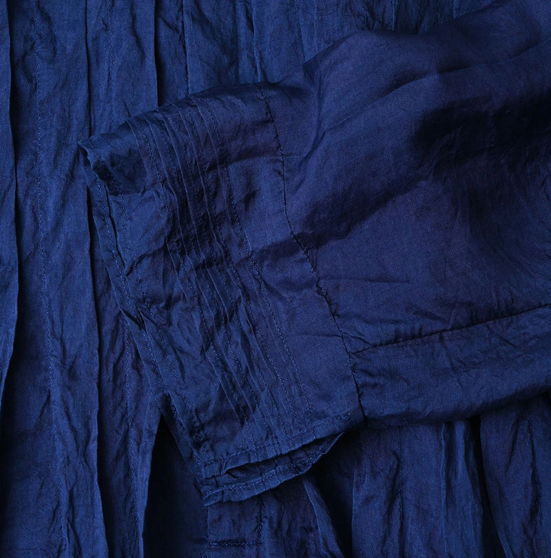45R Ai Indigo Silk Pintuck Dress - Image 16
