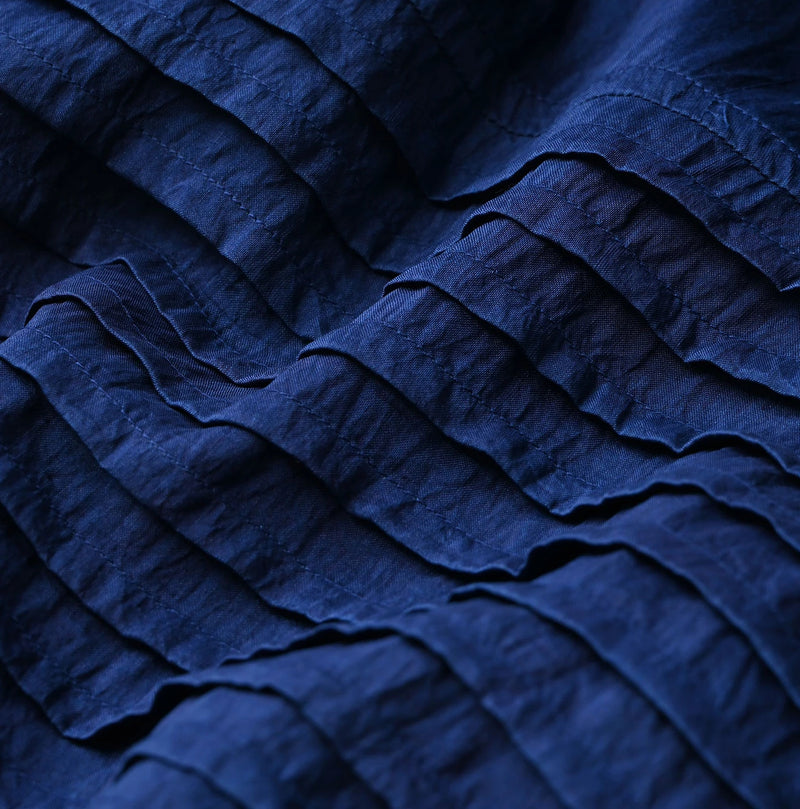 45R Ai Indigo Silk Pintuck Dress - Image 18