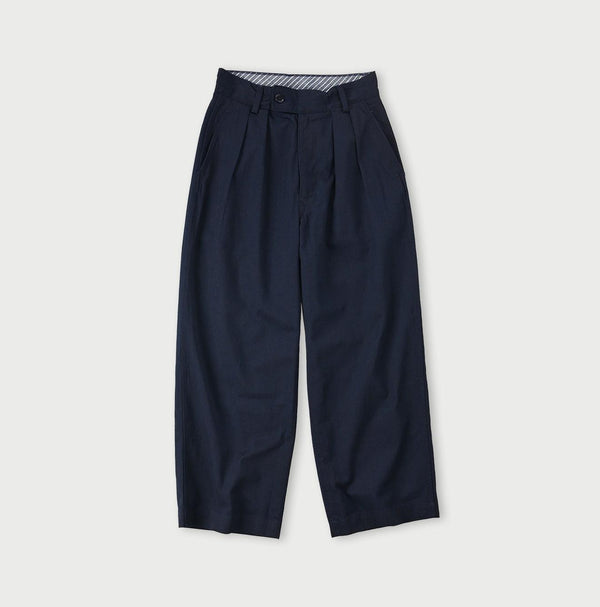 Indigo Okome Chino Charlotte Baggy Pants - 45R by 45rpm studio