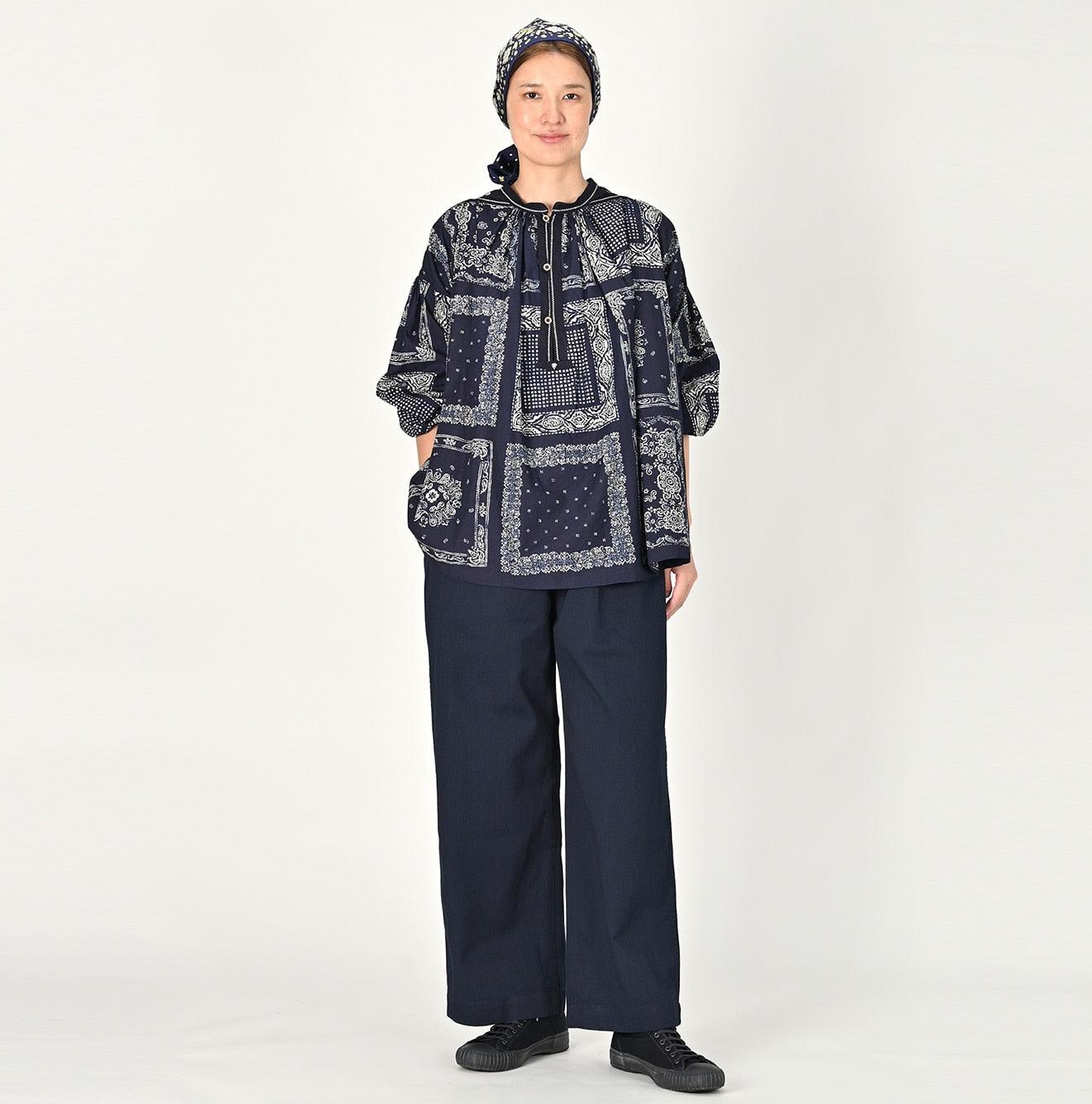 Indigo Okome Chino Charlotte Baggy Pants - 45R by 45rpm studio - Image 5