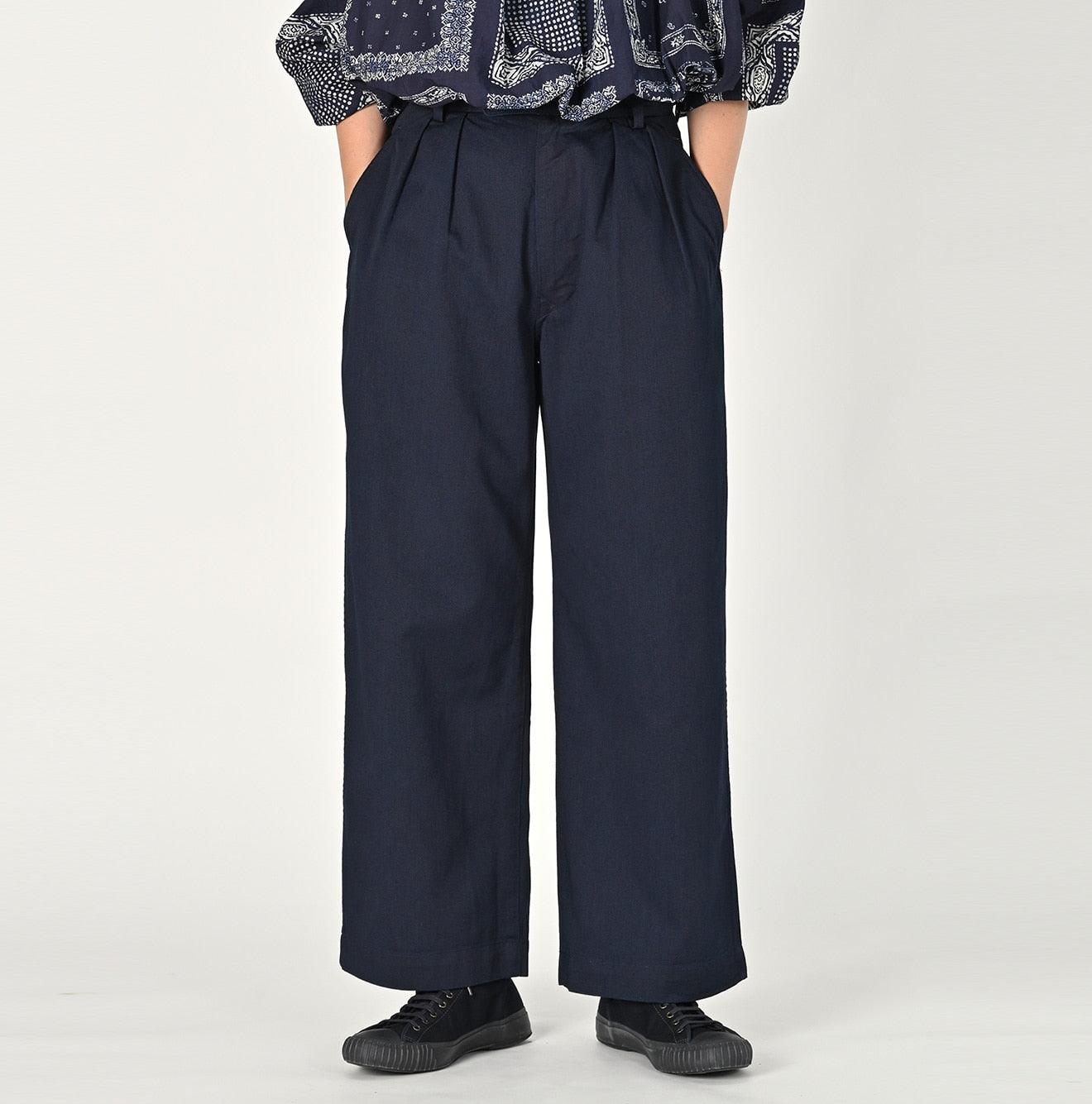 Indigo Okome Chino Charlotte Baggy Pants - 45R by 45rpm studio - Image 2