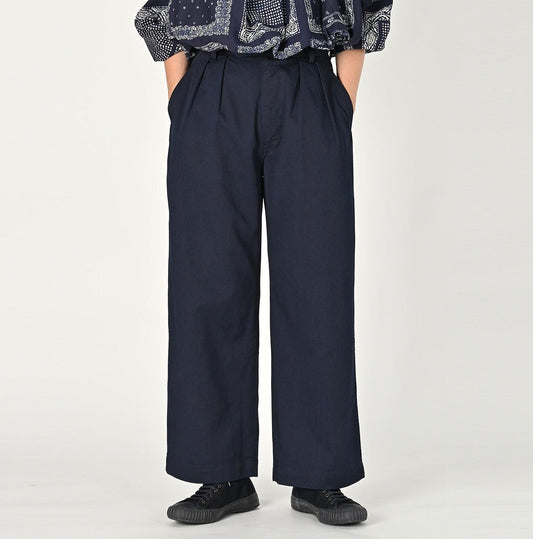 Indigo Okome Chino Charlotte Baggy Pants - 45R by 45rpm studio