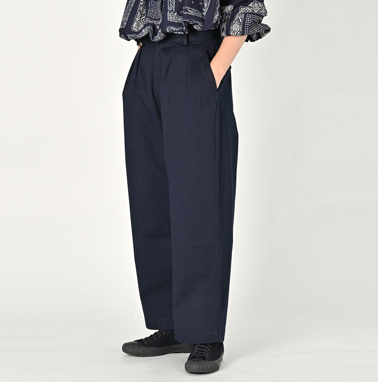 Indigo Okome Chino Charlotte Baggy Pants - 45R by 45rpm studio - Image 3
