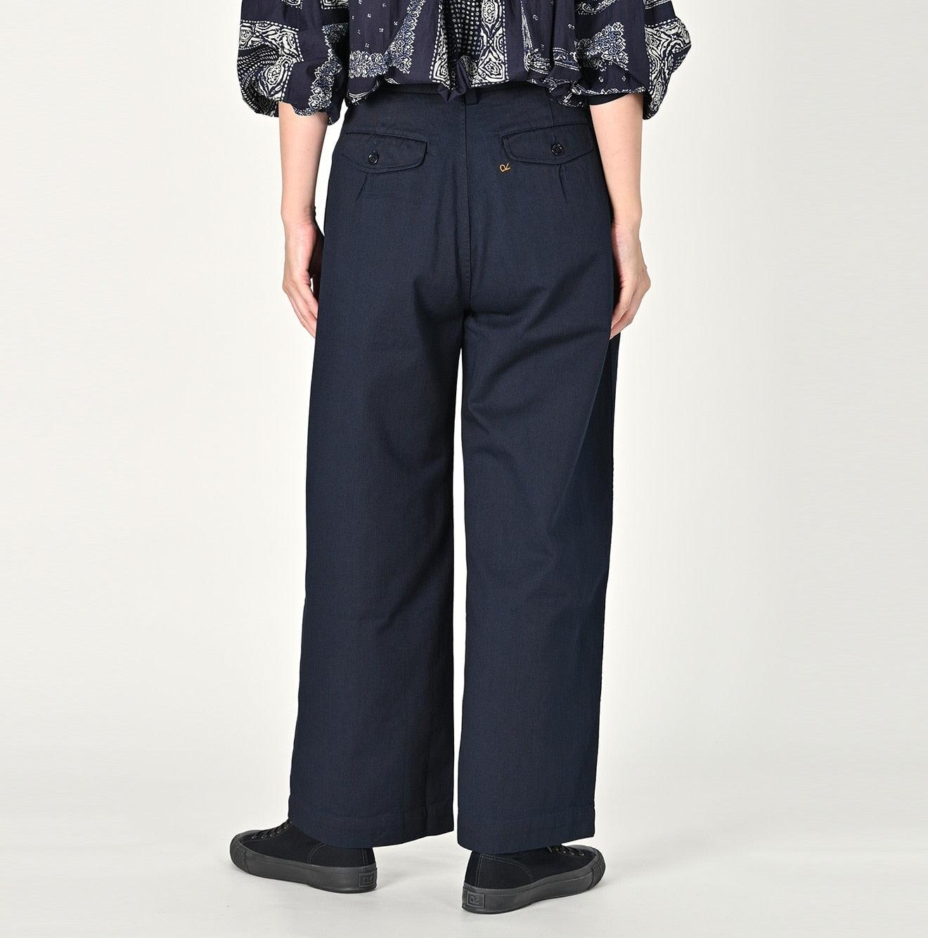 Indigo Okome Chino Charlotte Baggy Pants - 45R by 45rpm studio - Image 4