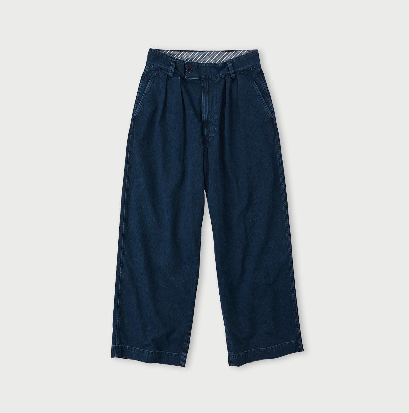 Indigo Okome Chino Charlotte Baggy Pants Distressed (L to XXL) - 45R by 45rpm studio - Image 1