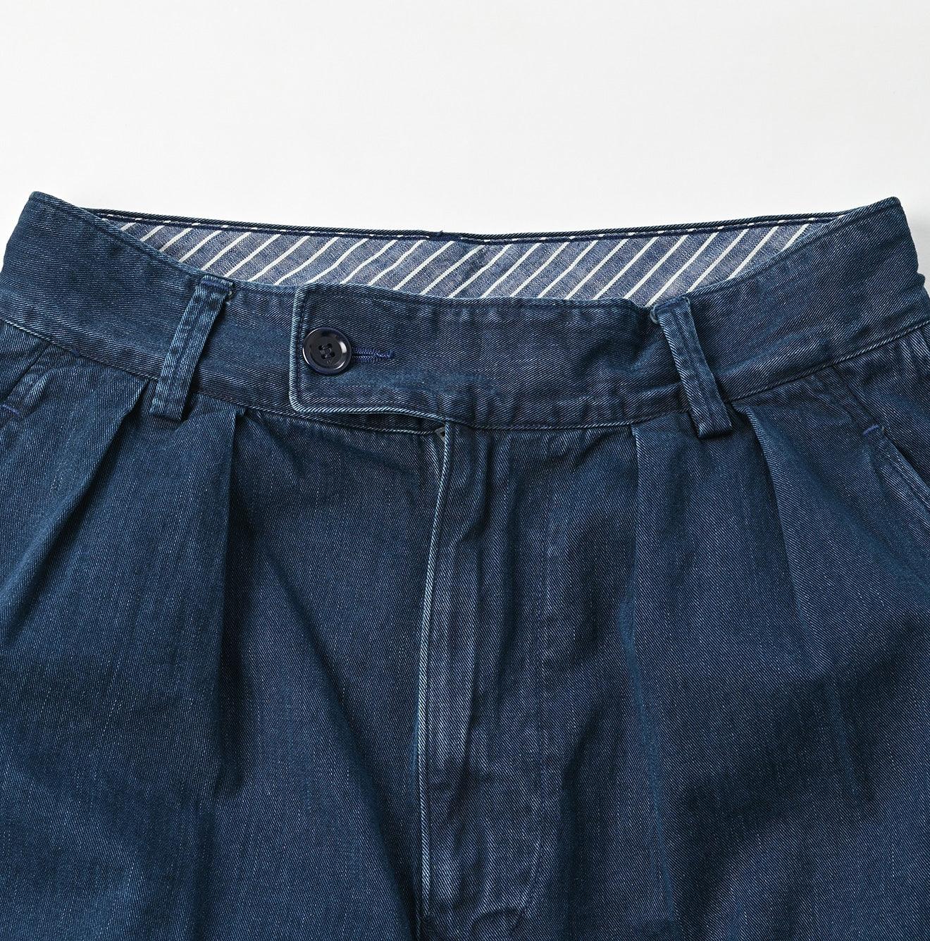 Indigo Okome Chino Charlotte Baggy Pants Distressed (L to XXL) - 45R by 45rpm studio - Image 11