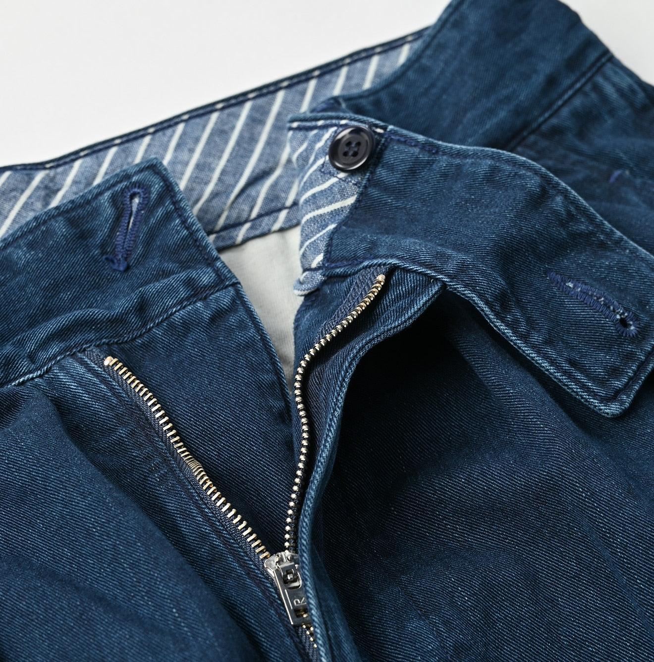 Indigo Okome Chino Charlotte Baggy Pants Distressed (L to XXL) - 45R by 45rpm studio - Image 12