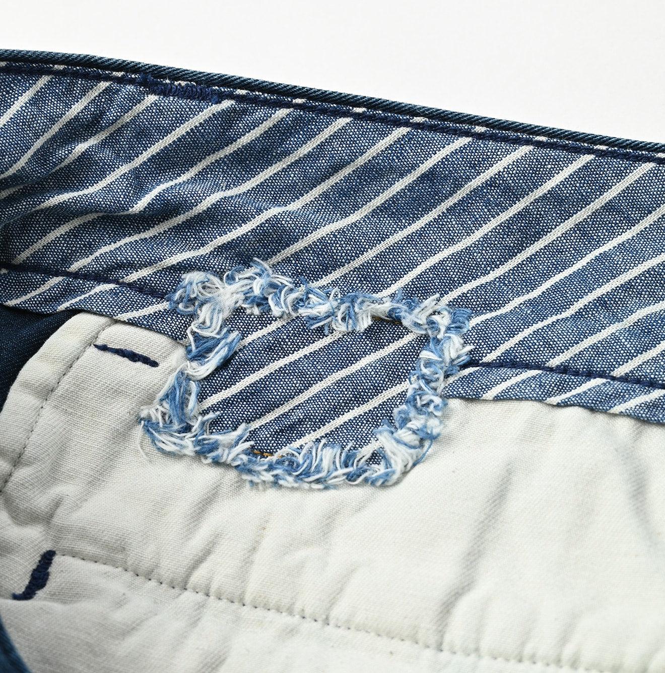 Indigo Okome Chino Charlotte Baggy Pants Distressed (L to XXL) - 45R by 45rpm studio