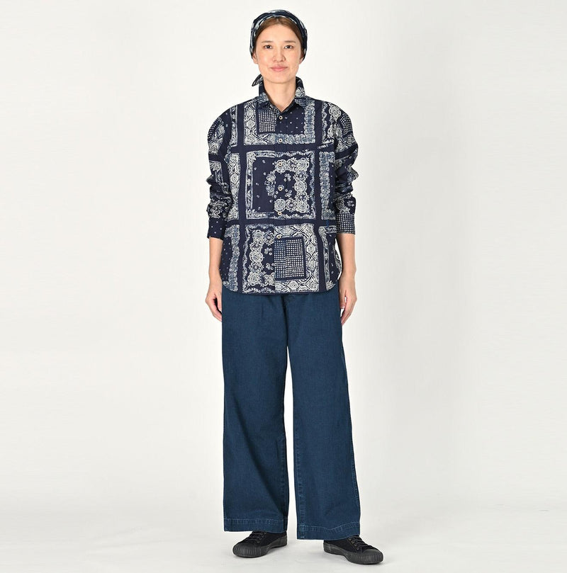 Indigo Okome Chino Charlotte Baggy Pants Distressed (L to XXL) - 45R by 45rpm studio - Image 8