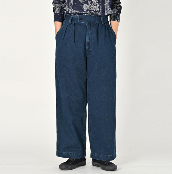 Indigo Okome Chino Charlotte Baggy Pants Distressed (L to XXL) - 45R by 45rpm studio