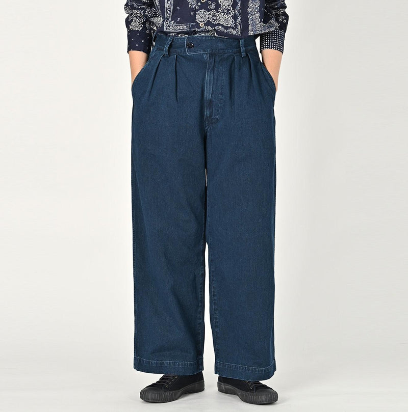 Indigo Okome Chino Charlotte Baggy Pants Distressed (L to XXL) - 45R by 45rpm studio - Image 2