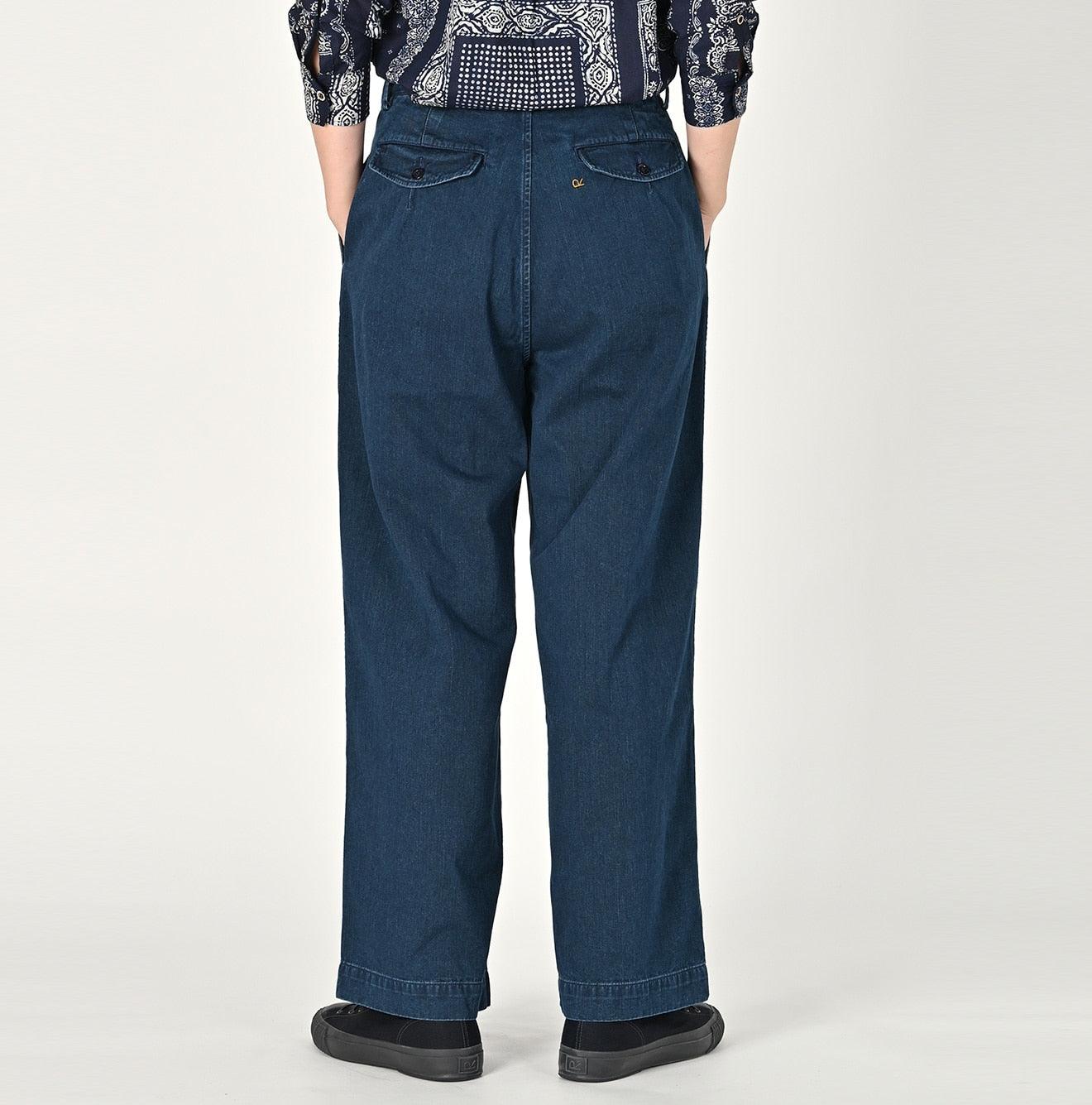 Indigo Okome Chino Charlotte Baggy Pants Distressed (L to XXL) - 45R by 45rpm studio - Image 4