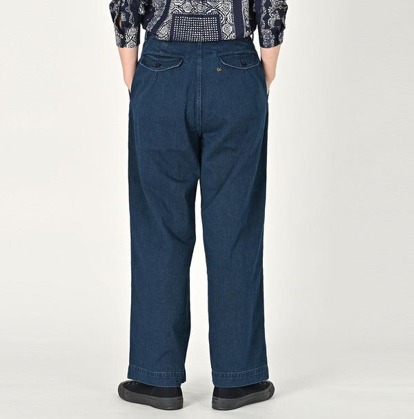 Indigo Okome Chino Charlotte Baggy Pants Distressed (L to XXL) - 45R by 45rpm studio