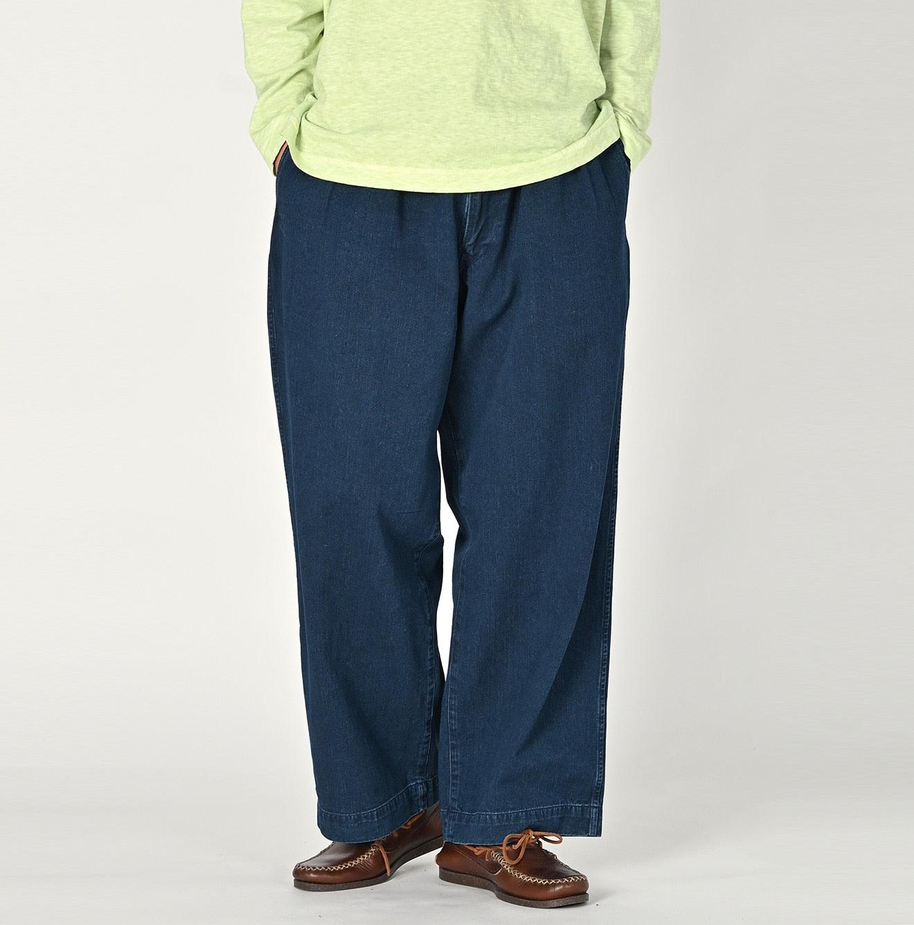 Indigo Okome Chino Charlotte Baggy Pants Distressed (L to XXL) - 45R by 45rpm studio - Image 5
