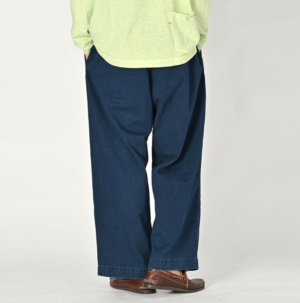 Indigo Okome Chino Charlotte Baggy Pants Distressed (L to XXL) - 45R by 45rpm studio
