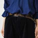 45R Indigo Velvet Lucie Bermuda Pants