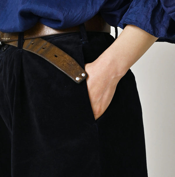 45R Indigo Velvet Lucie Bermuda Pants