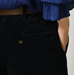 45R Indigo Velvet Lucie Bermuda Pants