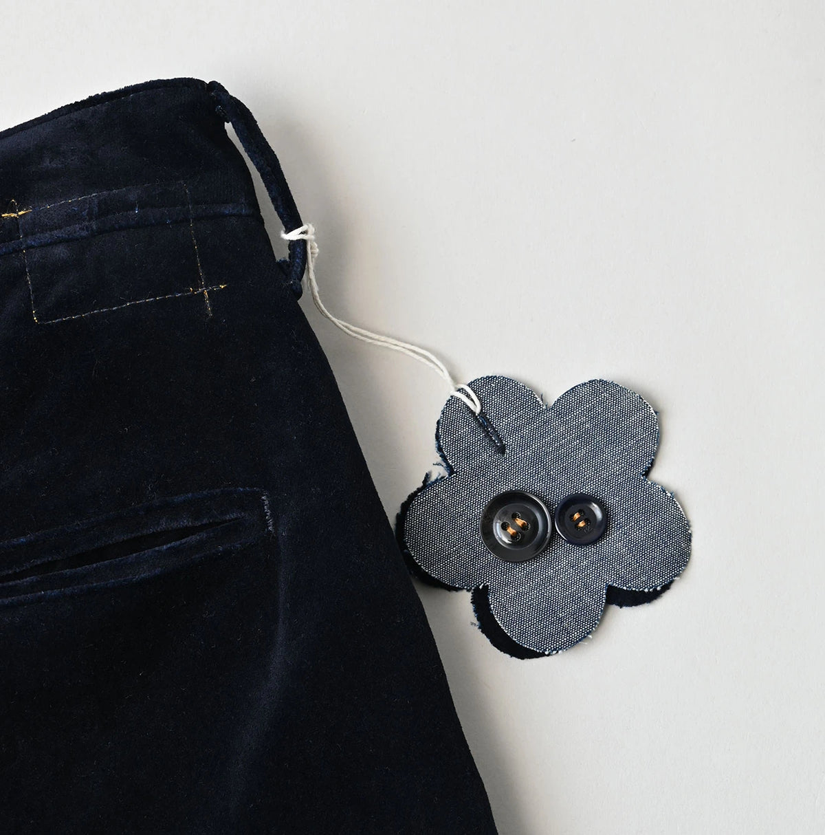 45R Indigo Velvet Lucie Bermuda Pants