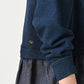 45R Indigo Cotton Fleece Denim Puff Sleeve T-shirt