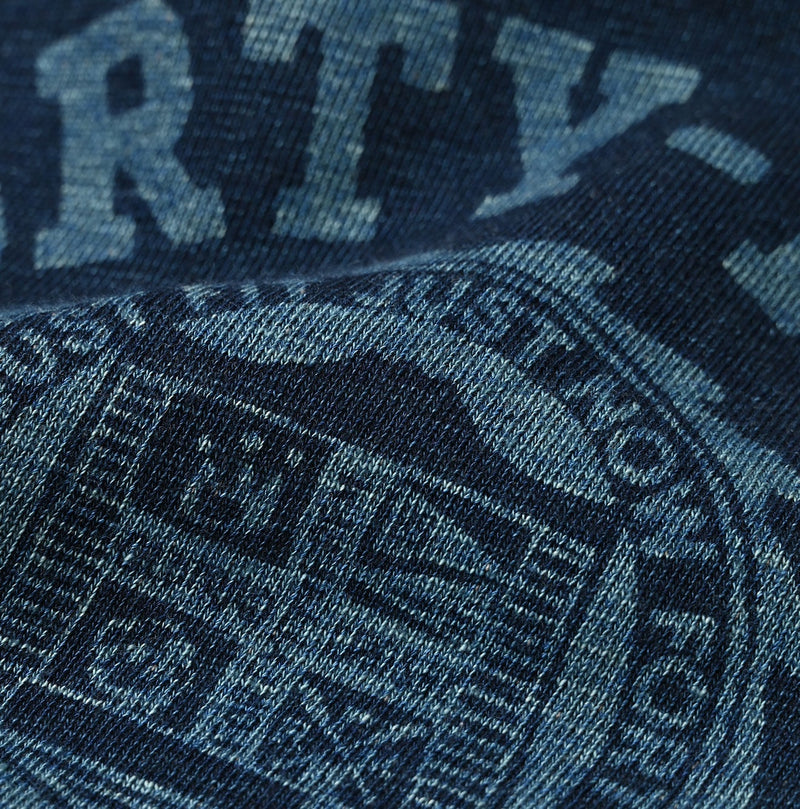 45R Indigo Cotton Fleece Denim Puff Sleeve T-shirt - Image 16