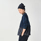45R Indigo Cotton Fleece Denim Puff Sleeve T-shirt