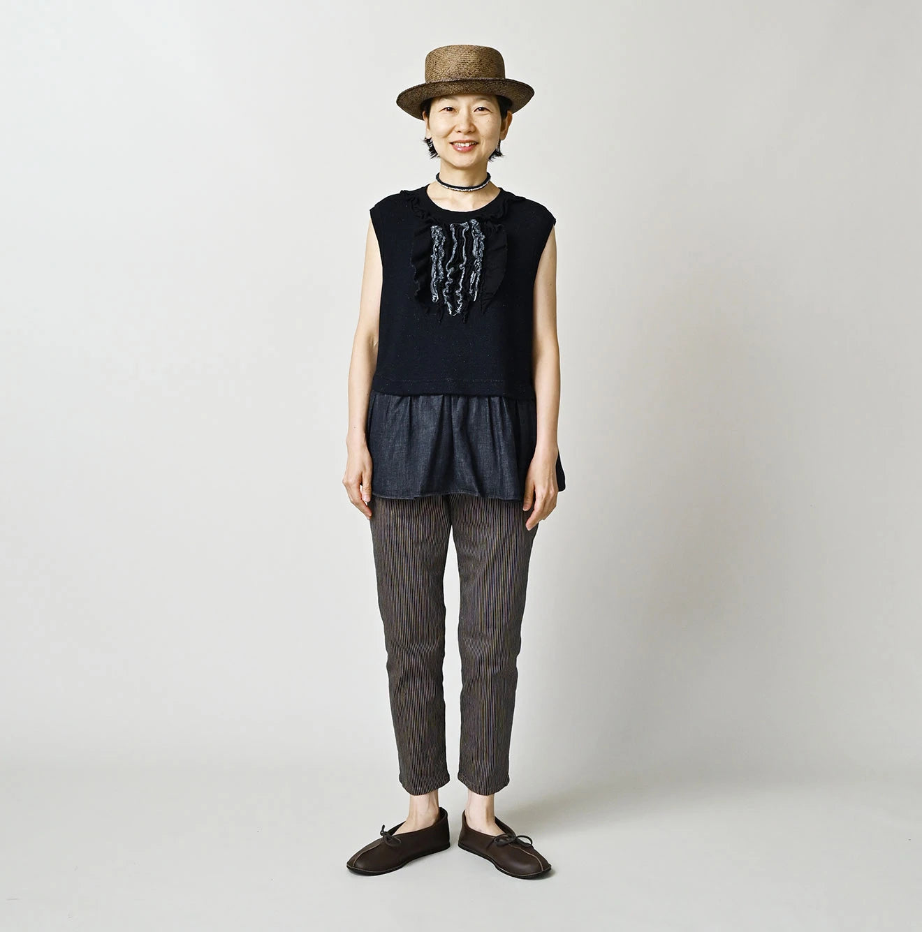 45R Indigo Cotton Fleece x Denim Camisole - Image 2