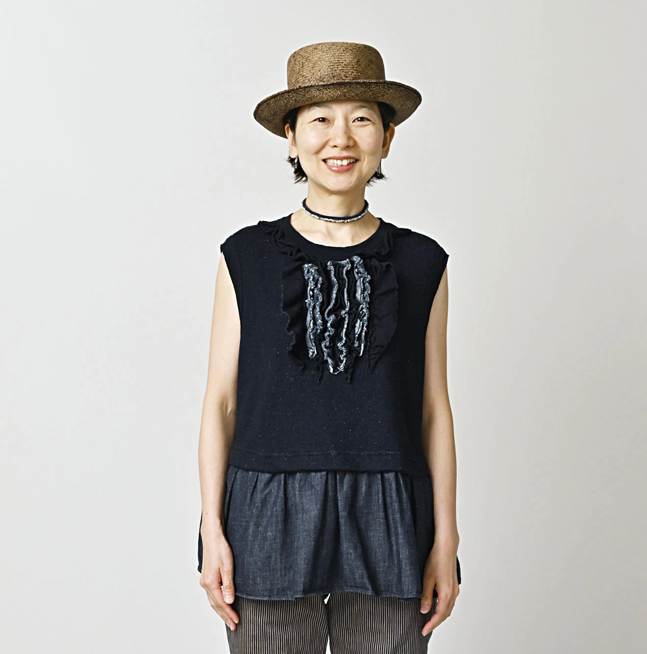 45R Indigo Cotton Fleece x Denim Camisole - Image 3