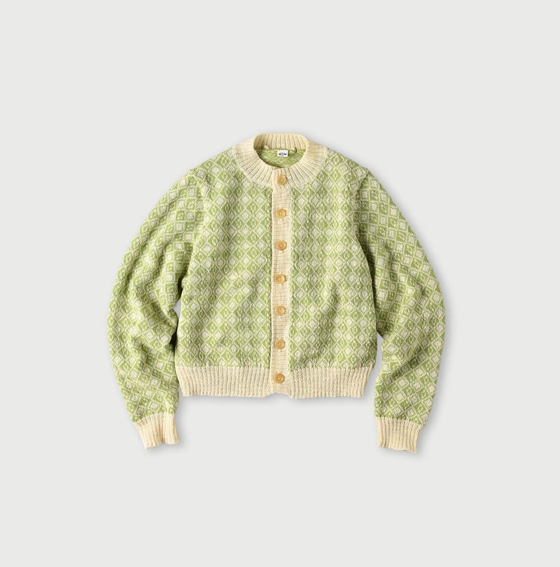 45R Bonita Jacquard Cardigan (Green)