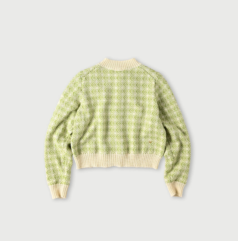 45R Bonita Jacquard Cardigan (Green)