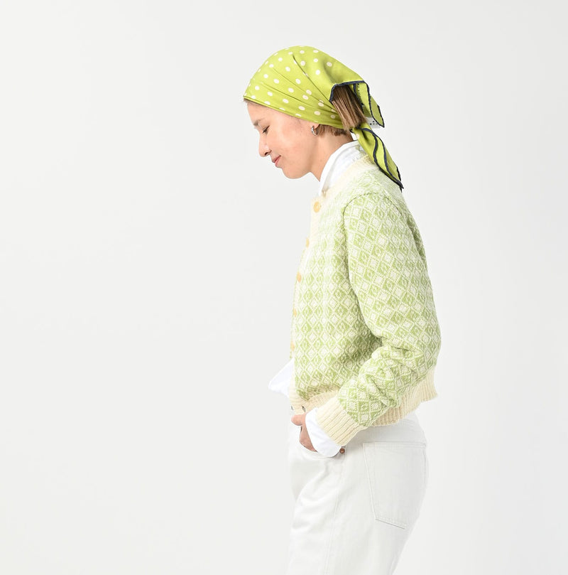 45R Bonita Jacquard Cardigan (Green)