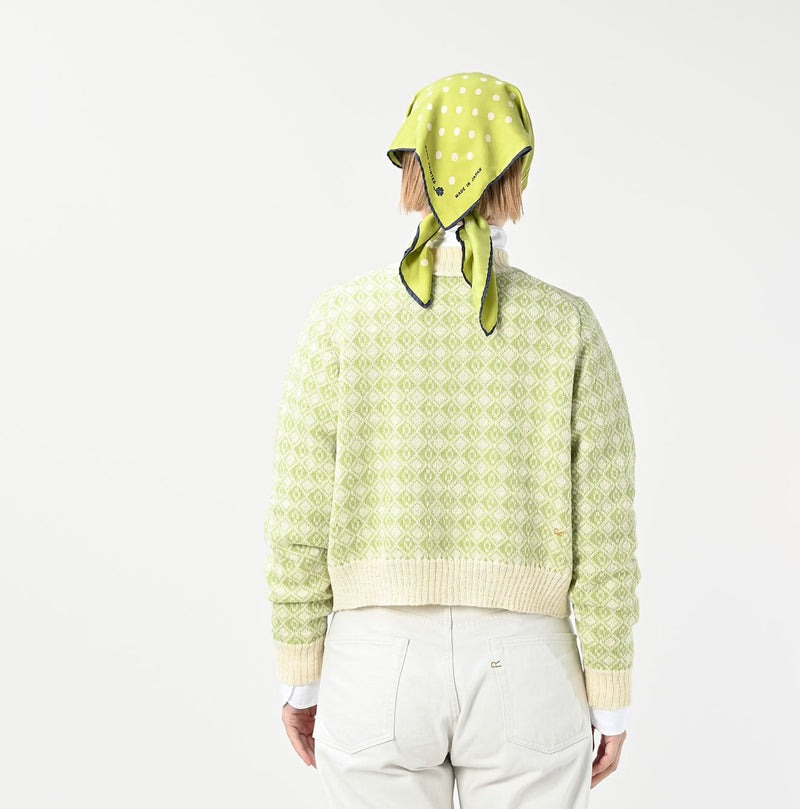 45R Bonita Jacquard Cardigan (Green)