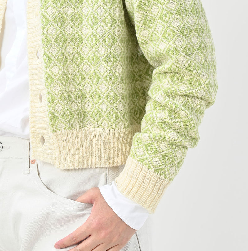 45R Bonita Jacquard Cardigan (Green)